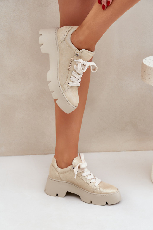 Sneakers Sports Shoes On Platform CheBello 4632 Gold Sneakers Sports Shoes On Platform CheBello 4632 Gold