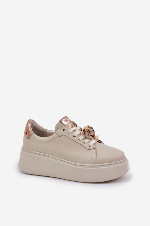 Ladies Leather Sneakers CheBello 4411 Light Beige Ladies Leather Sneakers CheBello 4411 Light Beige