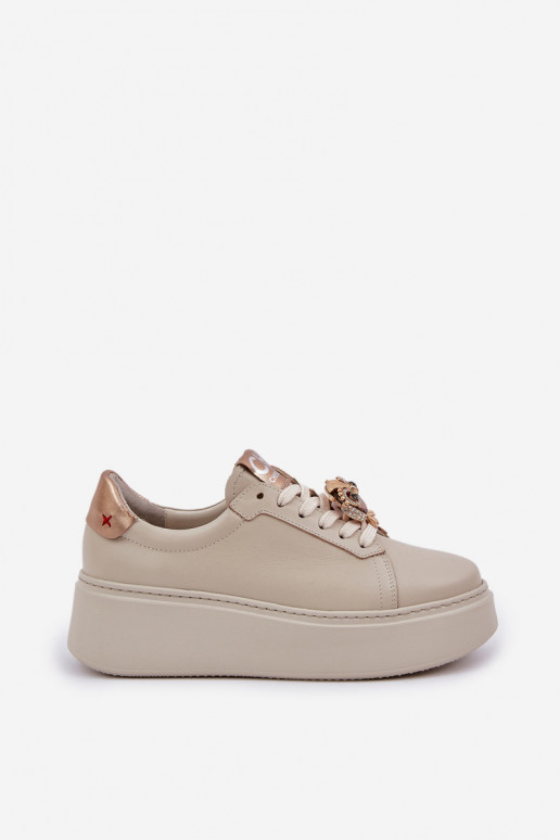 Ladies Leather Sneakers CheBello 4411 Light Beige Ladies Leather Sneakers CheBello 4411 Light Beige