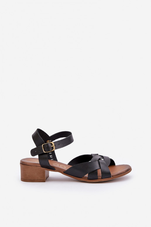 Leather Sandals On A Delicate Heel Zazoo 40372 Black Leather Sandals On A Delicate Heel Zazoo 40372 Black