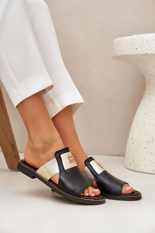 Elegant Sandals Made Of Natural Leather On A Flat Heel Zazoo 40423 Black Elegant Sandals Made Of Natural Leather On A Flat Heel Zazoo 40423 Black