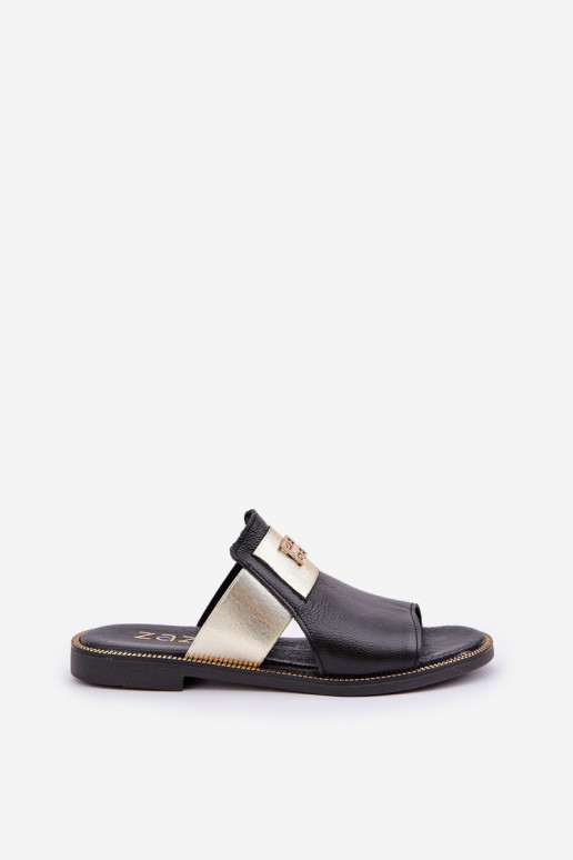 Elegant Sandals Made Of Natural Leather On A Flat Heel Zazoo 40423 Black Elegant Sandals Made Of Natural Leather On A Flat Heel Zazoo 40423 Black