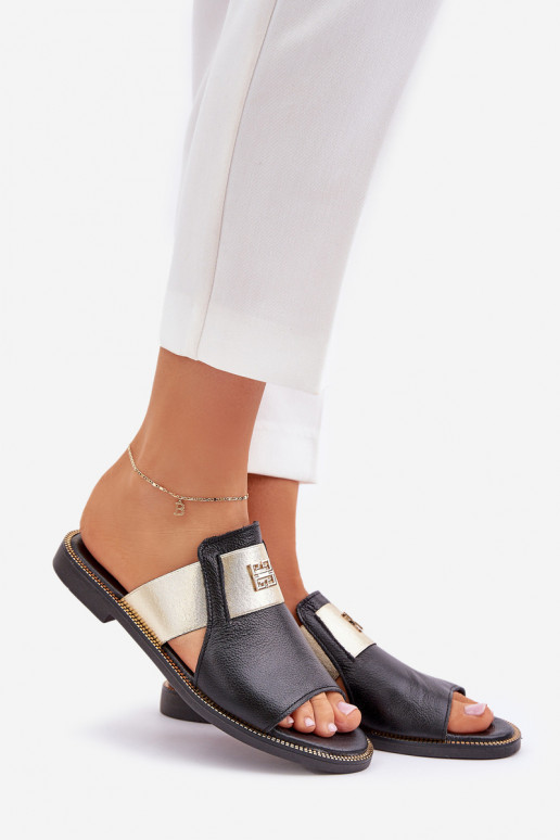 Elegant Sandals Made Of Natural Leather On A Flat Heel Zazoo 40423 Black Elegant Sandals Made Of Natural Leather On A Flat Heel Zazoo 40423 Black