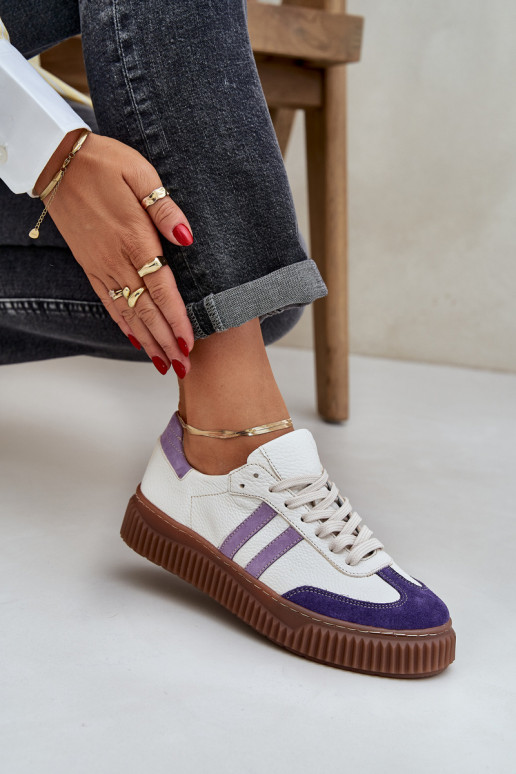 Zazoo N1068 Leather Low Sneakers Women On Platform White Zazoo N1068 Leather Low Sneakers Women On Platform White