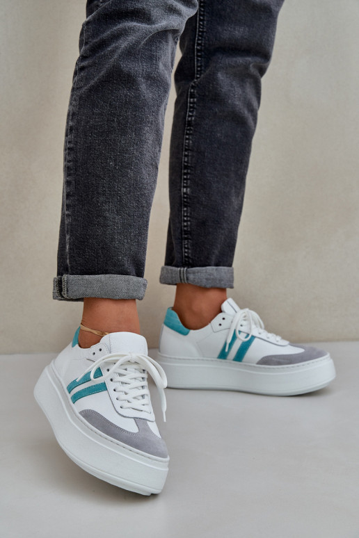 Zazoo N1068S8 Leather Low Sneakers Women On Platform White Zazoo N1068S8 Leather Low Sneakers Women On Platform White