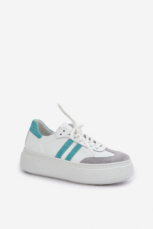 Zazoo N1068S8 Leather Low Sneakers Women On Platform White Zazoo N1068S8 Leather Low Sneakers Women On Platform White