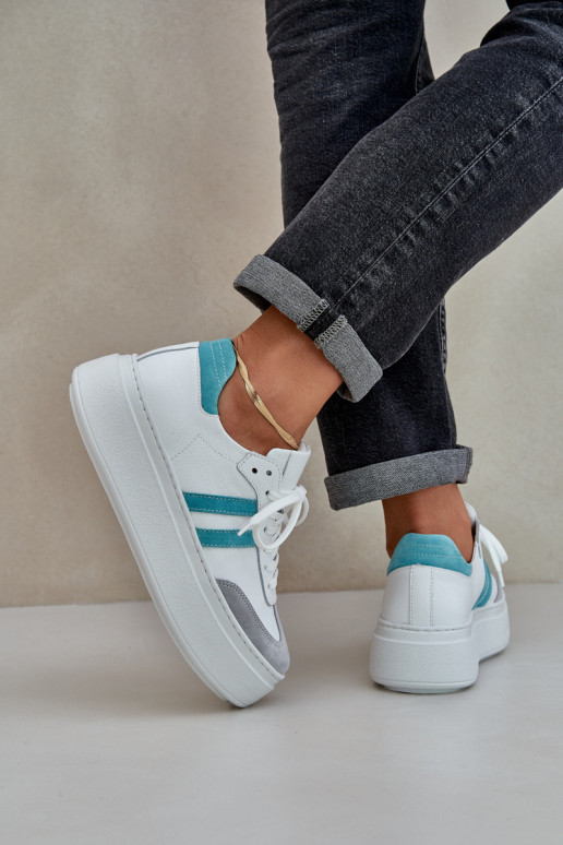 Zazoo N1068S8 Leather Low Sneakers Women On Platform White Zazoo N1068S8 Leather Low Sneakers Women On Platform White