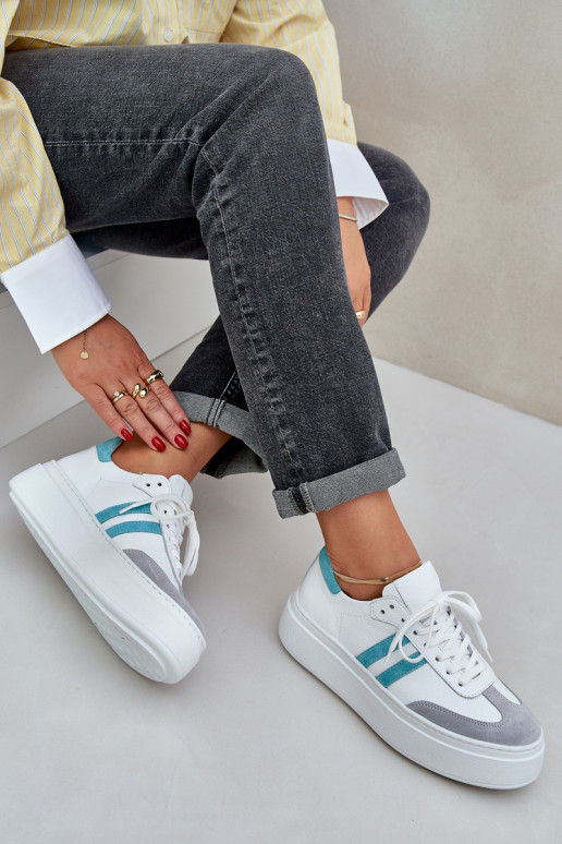 Zazoo N1068S8 Leather Low Sneakers Women On Platform White Zazoo N1068S8 Leather Low Sneakers Women On Platform White