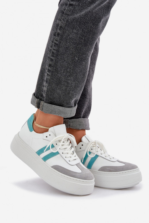 Zazoo N1068S8 Leather Low Sneakers Women On Platform White Zazoo N1068S8 Leather Low Sneakers Women On Platform White