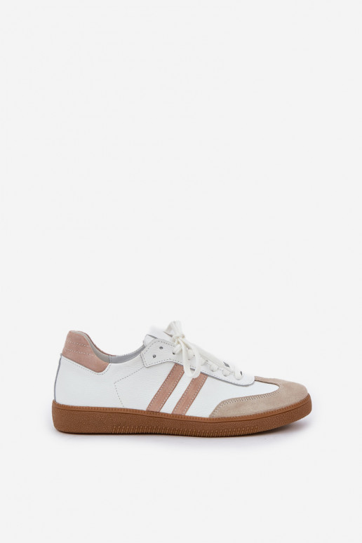 Zazoo N1068 Leather Low Sneakers Women Beige Zazoo N1068 Leather Low Sneakers Women Beige