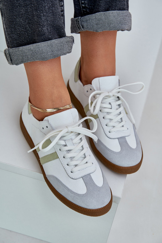 Zazoo N1068 Leather Low Sneakers Women White
