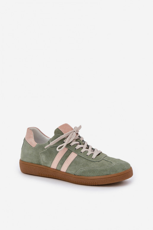Green Suede Low Sneakers Women's Zazoo Green Suede Low Sneakers Women's Zazoo