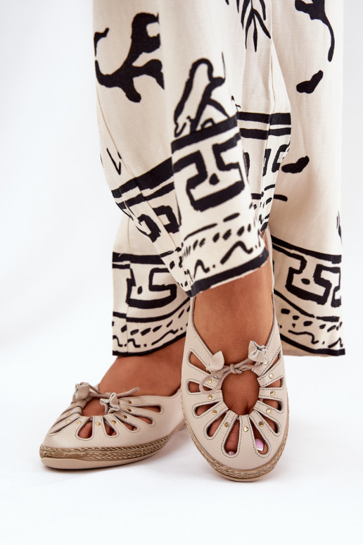Flat Ballerinas Made Of Natural Leather Zazoo 10179 Beige Flat Ballerinas Made Of Natural Leather Zazoo 10179 Beige