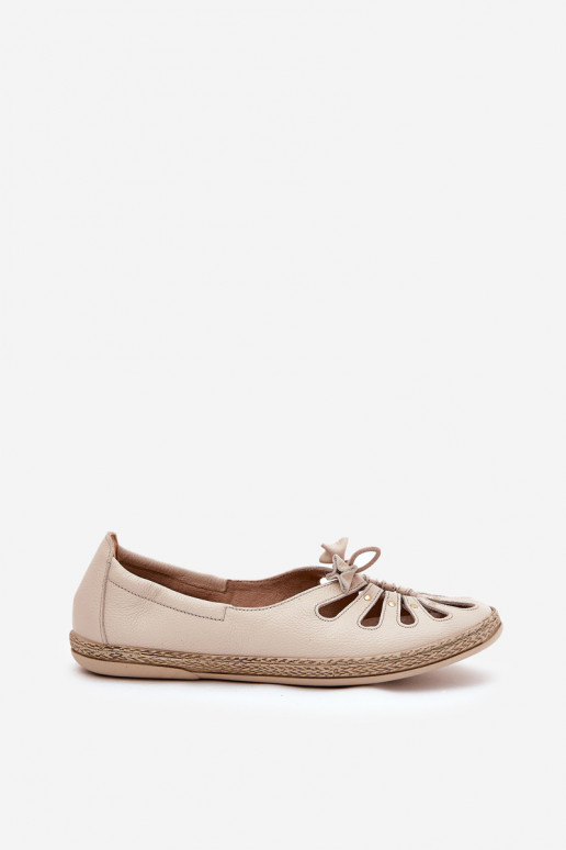 Flat Ballerinas Made Of Natural Leather Zazoo 10179 Beige Flat Ballerinas Made Of Natural Leather Zazoo 10179 Beige