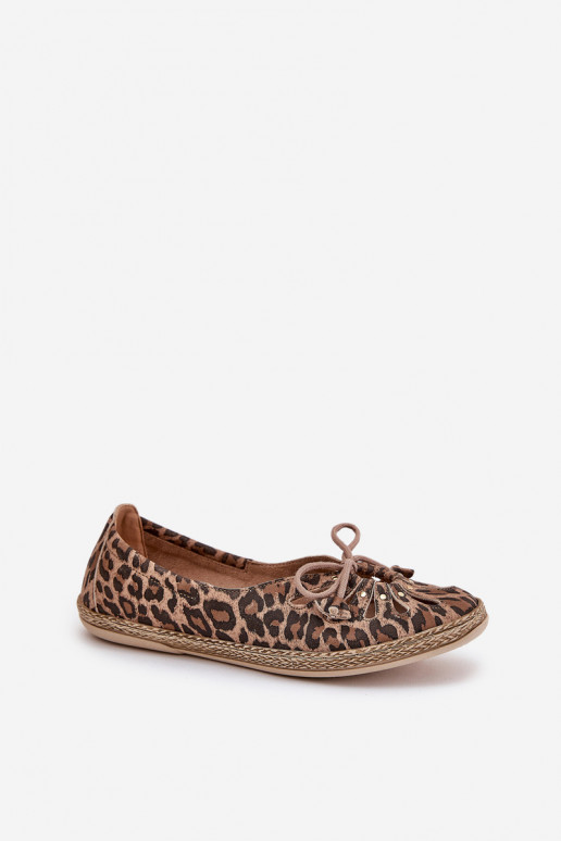 Flat Ballerinas Made Of Natural Leather Panther Print Zazoo 10179 Brown Flat Ballerinas Made Of Natural Leather Panther Print Zazoo 10179 Brown
