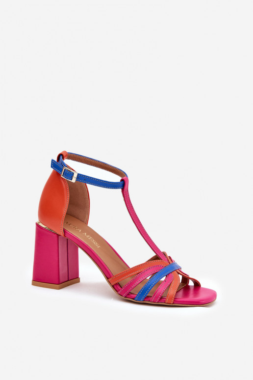 Leather Heeled Sandals Laura Messi 2879 Multicolor Leather Heeled Sandals Laura Messi 2879 Multicolor