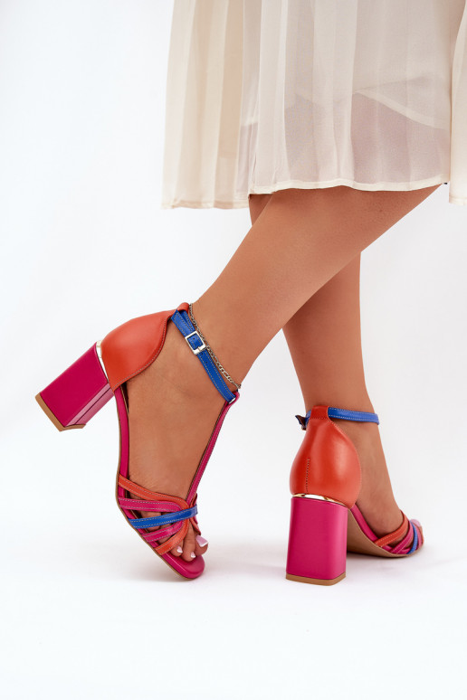 Leather Heeled Sandals Laura Messi 2879 Multicolor Leather Heeled Sandals Laura Messi 2879 Multicolor
