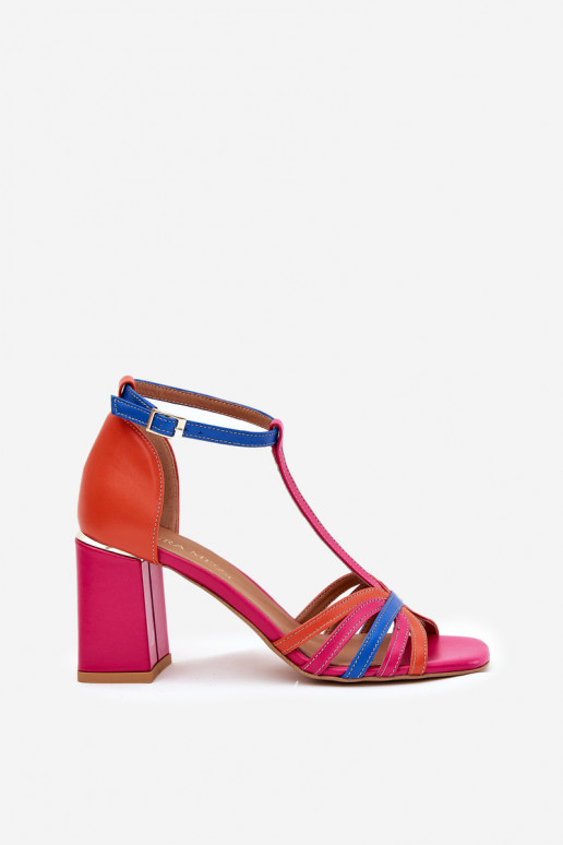 Leather Heeled Sandals Laura Messi 2879 Multicolor Leather Heeled Sandals Laura Messi 2879 Multicolor