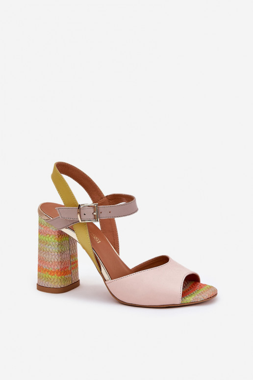 Leather Elegant High Heeled Sandals Laura Messi 2136 Multicolor Leather Elegant High Heeled Sandals Laura Messi 2136 Multicolor
