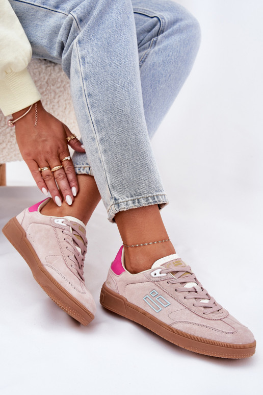 Suede Sports Shoes Sneakers Women D.Franklin DFSH387005 Dirty Pink Suede Sports Shoes Sneakers Women D.Franklin DFSH387005 Dirty Pink