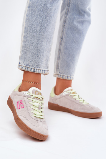 Suede Sport Shoes Sneakers Women D.FranklinMuted White DFSH387005