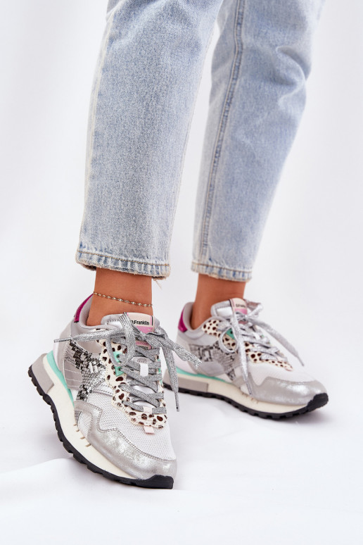 Sneakersy Buty Sportowe Damskie D.Franklin DFSH378006 Srebrne Sneakersy Buty Sportowe Damskie D.Franklin DFSH378006 Srebrne
