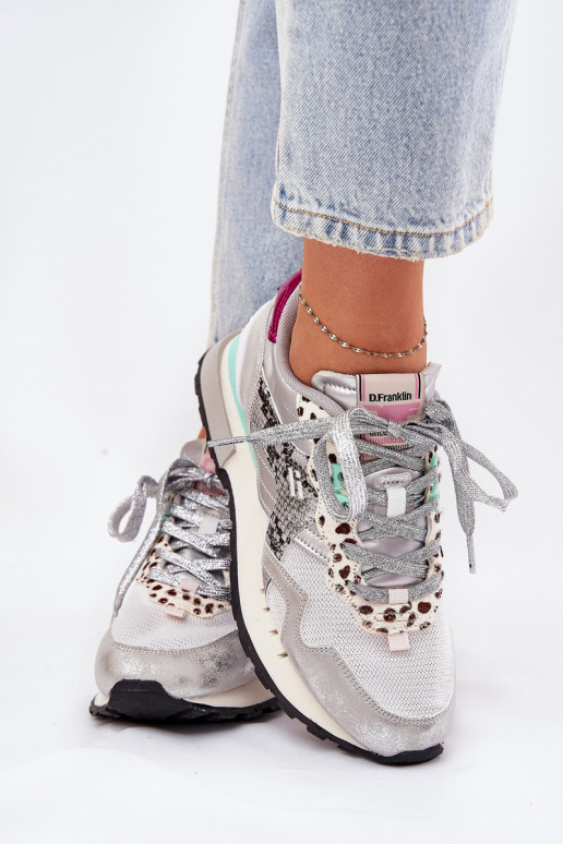 Sneakersy Buty Sportowe Damskie D.Franklin DFSH378006 Srebrne Sneakersy Buty Sportowe Damskie D.Franklin DFSH378006 Srebrne