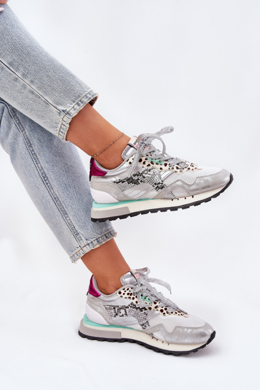 Sneakersy Buty Sportowe Damskie D.Franklin DFSH378006 Srebrne Sneakersy Buty Sportowe Damskie D.Franklin DFSH378006 Srebrne