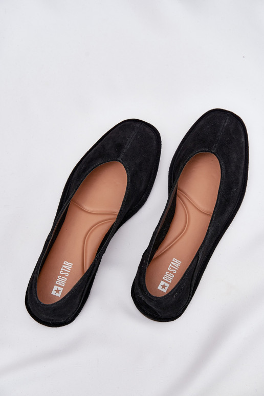 Zamszowe Baleriny Damskie Big Star RR274080 Czarne