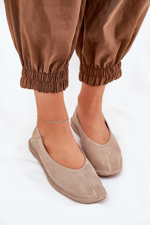 Suede Women's Ballet Flats Big Star RR274082 Beige Suede Women's Ballet Flats Big Star RR274082 Beige