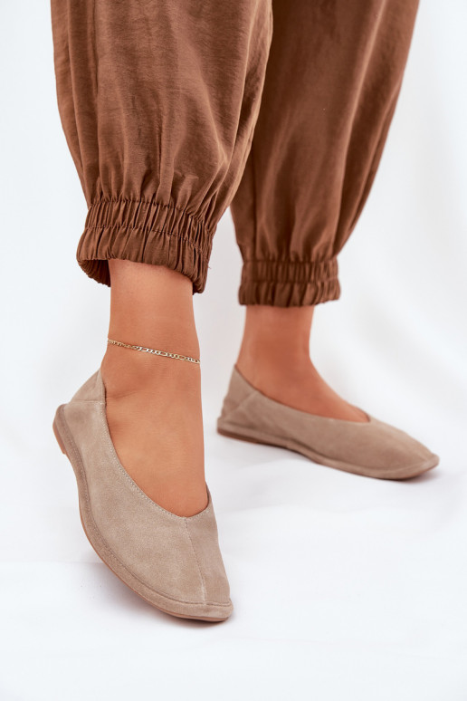 Suede Women's Ballet Flats Big Star RR274082 Beige Suede Women's Ballet Flats Big Star RR274082 Beige