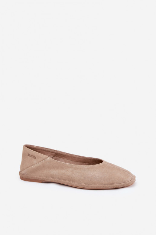 Suede Women's Ballet Flats Big Star RR274082 Beige Suede Women's Ballet Flats Big Star RR274082 Beige