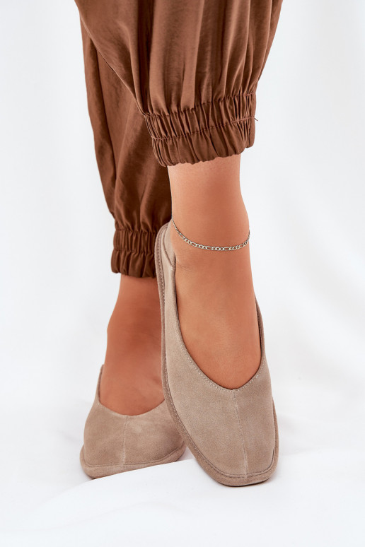 Suede Women's Ballet Flats Big Star RR274082 Beige Suede Women's Ballet Flats Big Star RR274082 Beige