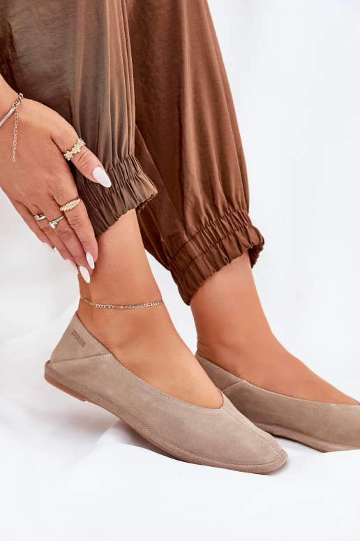 Suede Women's Ballet Flats Big Star RR274082 Beige Suede Women's Ballet Flats Big Star RR274082 Beige