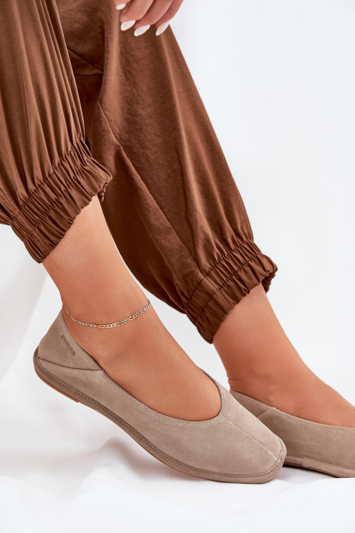 Suede Women's Ballet Flats Big Star RR274082 Beige Suede Women's Ballet Flats Big Star RR274082 Beige