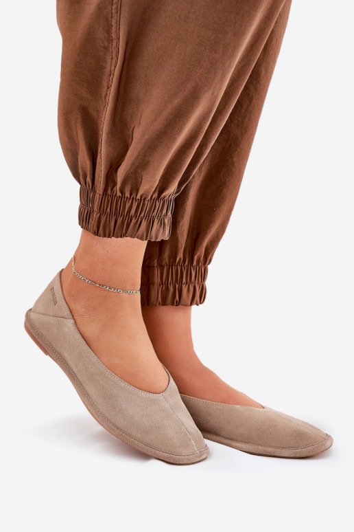 Suede Women's Ballet Flats Big Star RR274082 Beige Suede Women's Ballet Flats Big Star RR274082 Beige