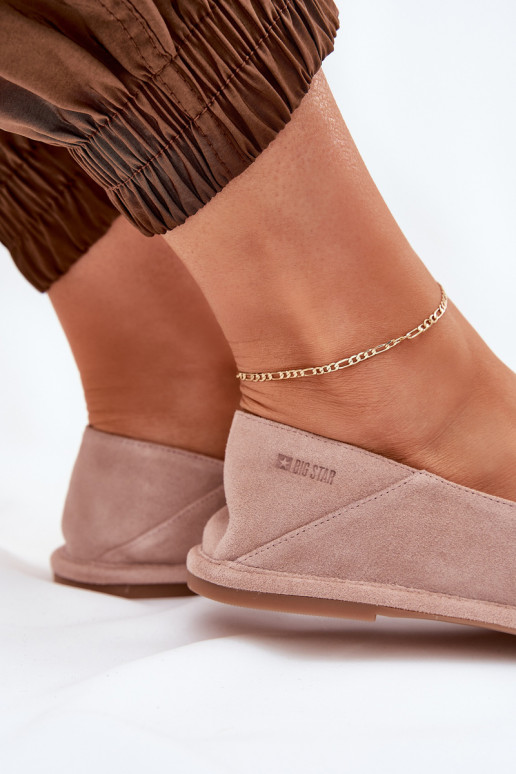 Zamszowe Baleriny Damskie Big Star RR274081 Różowe