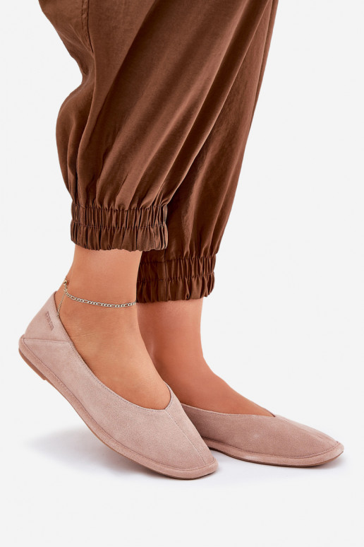 Zamszowe Baleriny Damskie Big Star RR274081 Różowe