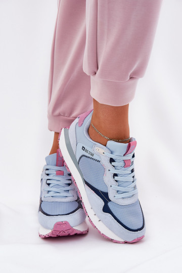 Suede Lightweight Sports Shoes Women Big Star RR274236 HI-POLY SYSTEM Blue 2