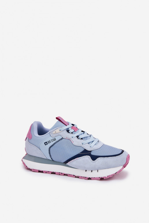Suede Lightweight Sports Shoes Women Big Star RR274236 HI-POLY SYSTEM Blue