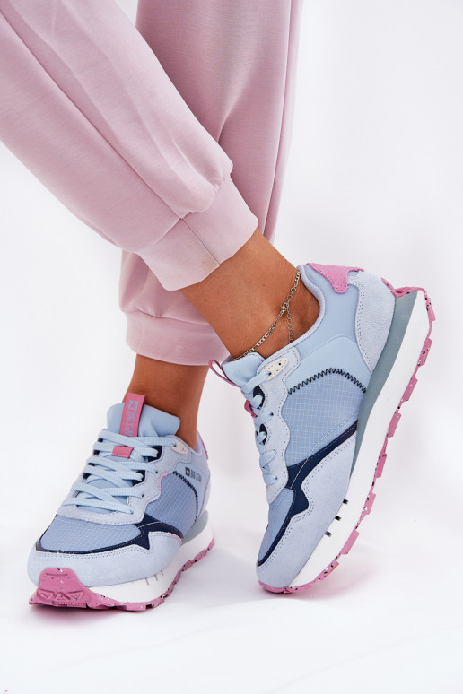 Zamszowe Lekkie Buty Sportowe Damskie Big Star RR274236 HI-POLY SYSTEM Niebieskie