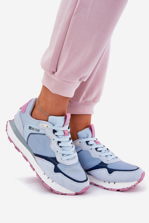 Suede Lightweight Sports Shoes Women Big Star RR274236 HI-POLY SYSTEM Blue