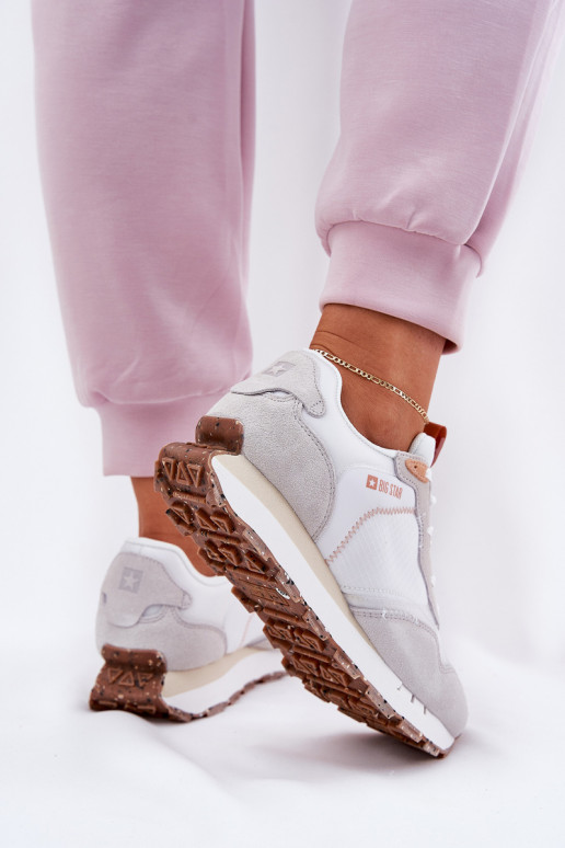 Suede Lightweight Women's Sports Shoes Big Star RR274235 HI-POLY SYSTEM Beige