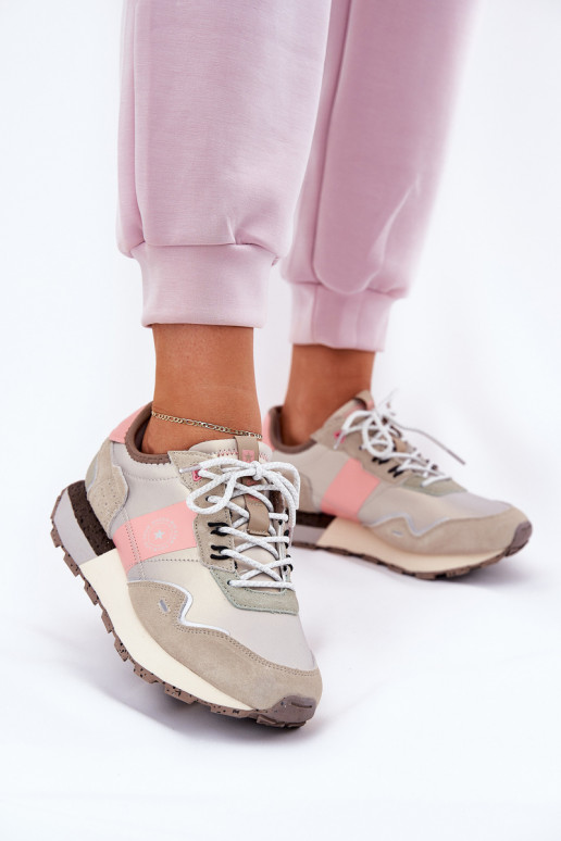 Women's Suede Sneakers Big Star RR274243 HI-POLY SYSTEM Gray-Pink Women's Suede Sneakers Big Star RR274243 HI-POLY SYSTEM Gray-Pink