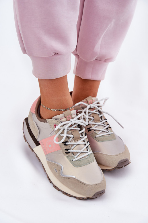 Women's Suede Sneakers Big Star RR274243 HI-POLY SYSTEM Gray-Pink Women's Suede Sneakers Big Star RR274243 HI-POLY SYSTEM Gray-Pink