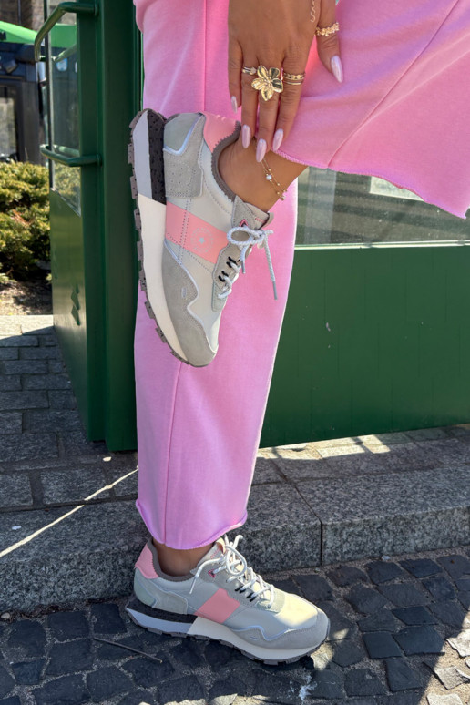 Women's Suede Sneakers Big Star RR274243 HI-POLY SYSTEM Gray-Pink Women's Suede Sneakers Big Star RR274243 HI-POLY SYSTEM Gray-Pink