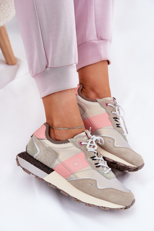 Women's Suede Sneakers Big Star RR274243 HI-POLY SYSTEM Gray-Pink Women's Suede Sneakers Big Star RR274243 HI-POLY SYSTEM Gray-Pink