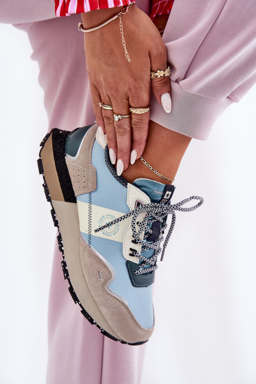 Ladies Suede Sneakers Big Star RR274245 HI-POLY SYSTEM Gray-Blue Ladies Suede Sneakers Big Star RR274245 HI-POLY SYSTEM Gray-Blue