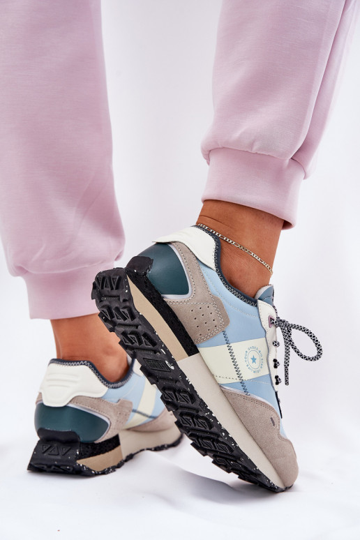 Ladies Suede Sneakers Big Star RR274245 HI-POLY SYSTEM Gray-Blue Ladies Suede Sneakers Big Star RR274245 HI-POLY SYSTEM Gray-Blue