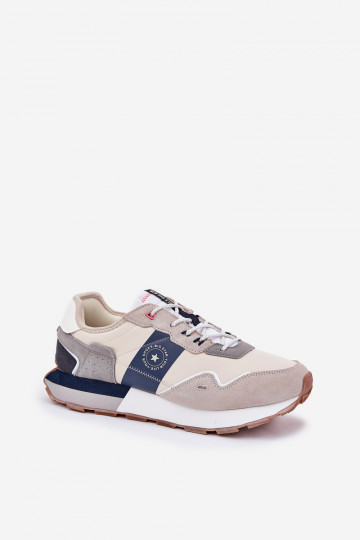 Zamszowe Sneakersy Męskie Na Platformie Big Star RR174471 Hi-Poly System Szare